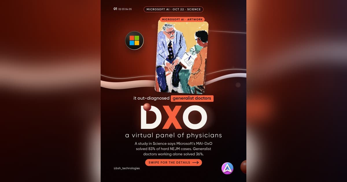 Microsoft's MAI-DxO in Science: an AI 'Panel of Doctors' That Out-Diagnosed Generalist Physicians 83% to 36%, and What It Still Can't Prove
